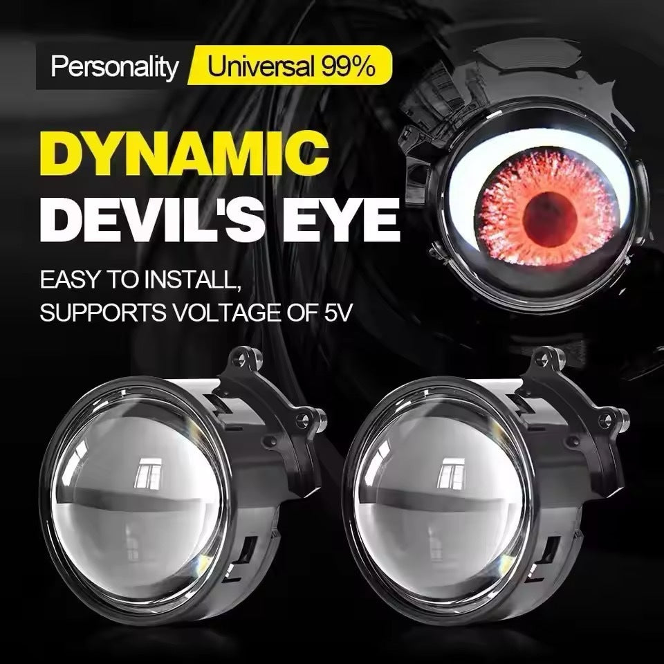 Car Motorcycle 3-inch LED Demon's Eye 12V 15W Modified Lens Devil Eye Eye Lamp