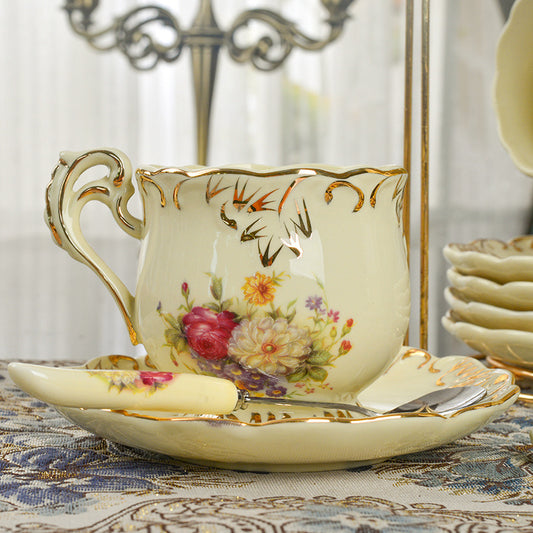 Afternoon Tea With Spoon Gift Ceramic Coffee Cup Set