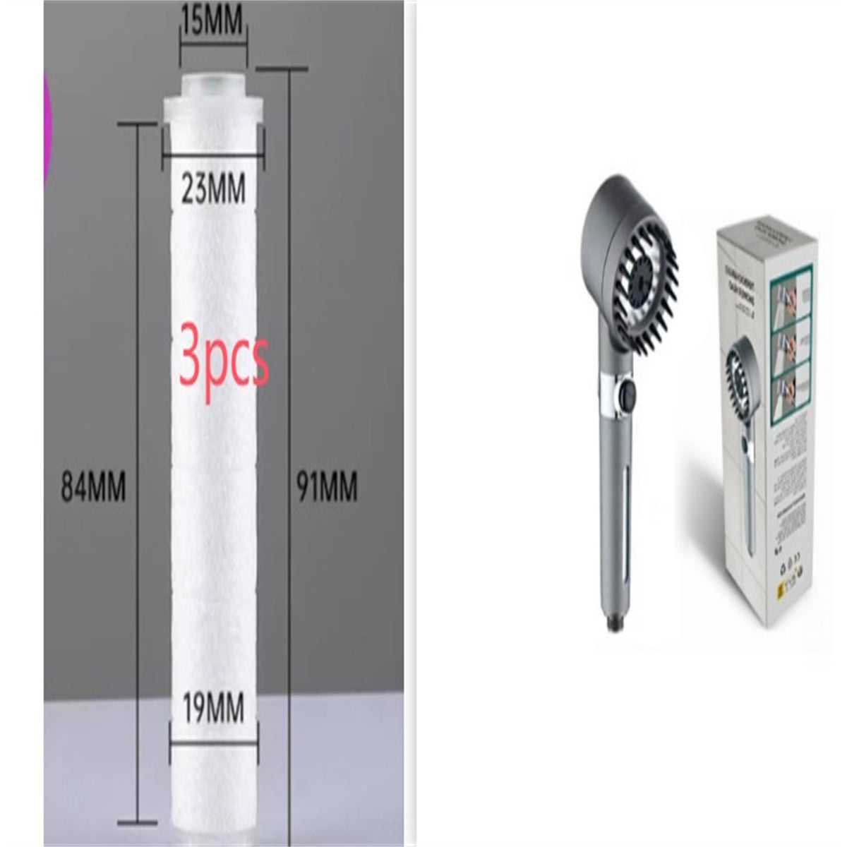 3 Modes Shower Head High Pressure Showerhead Portable Filter Rainfall Faucet Tap Bathroom Bath Home Innovative Accessories AuraRitmo