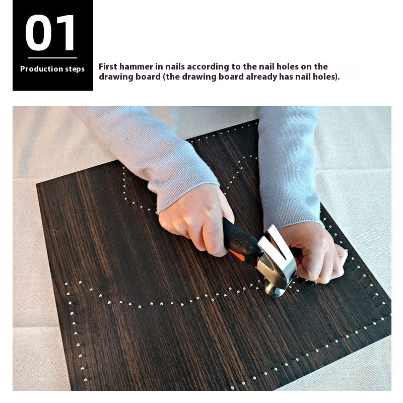 Nail Line Painting Winding Horse Three-dimensional Material Package