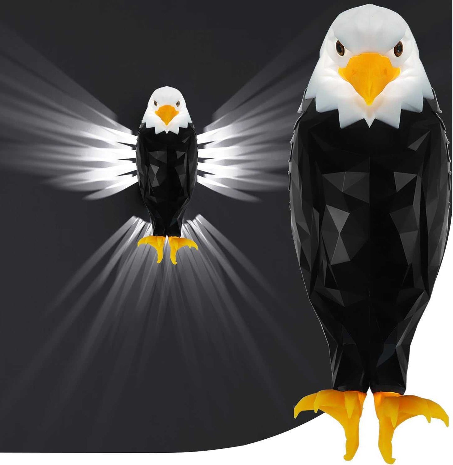 Bald Eagle Wall Light, American Eagle Night Light With Remote Control, Magnetic Wall Mounted Eagle Lamp For Bedroom, Living Room, Hallway, Battery Operated And Removable Charging Eagle Light