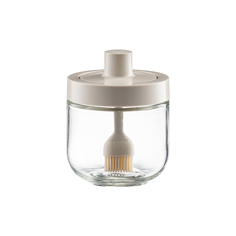 Household Kitchen Glass Spoon Cover Integrated Seasoning Jar