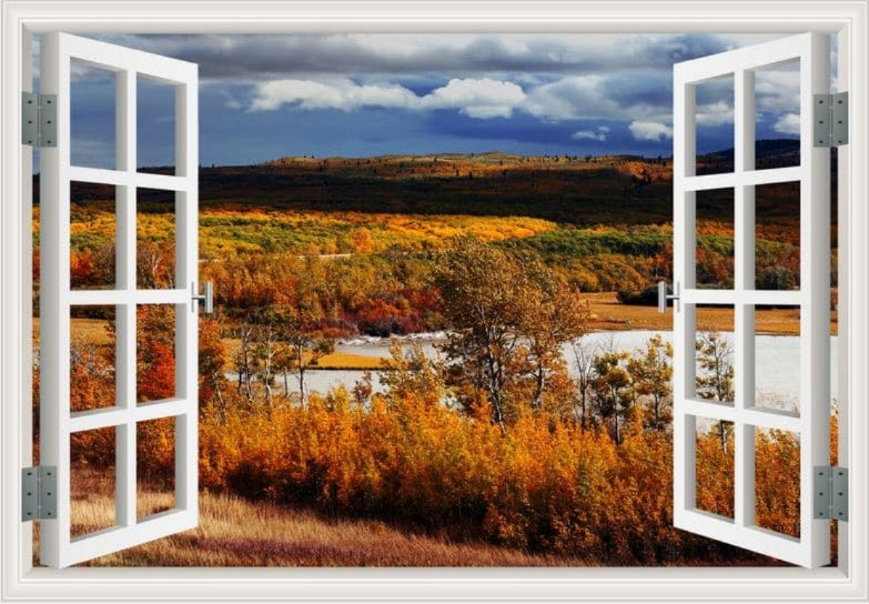 Self-adhesive Wallpaper Fake Window Background Painting