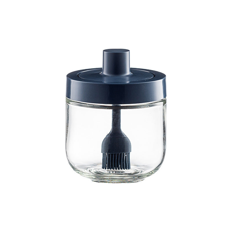 Household Kitchen Glass Spoon Cover Integrated Seasoning Jar