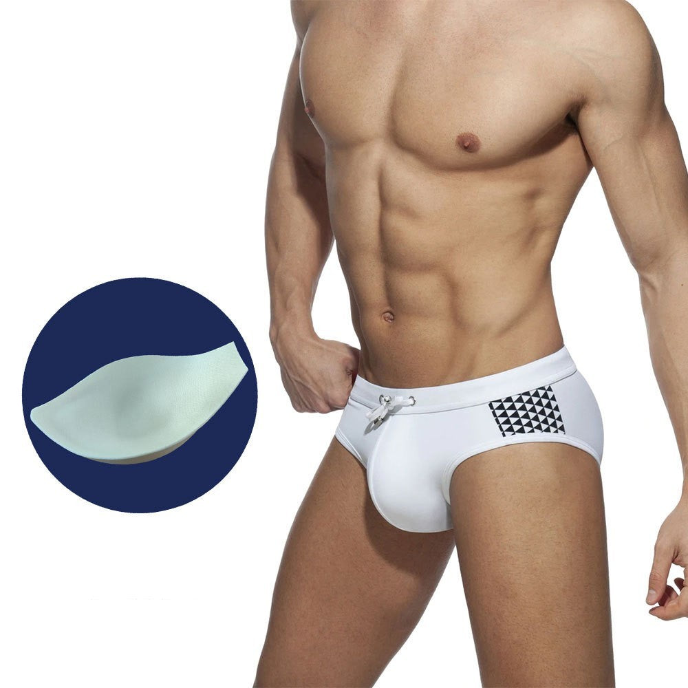 Simple Black And White Bikini Briefs With Cups